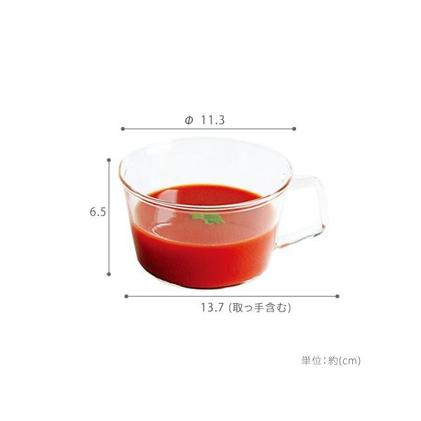 スープカップ 420ml カップ コップ 耐熱ガラス ガラス製 シンプル 取っ手付き 持ち手つき 【納期A】【toh-236304】