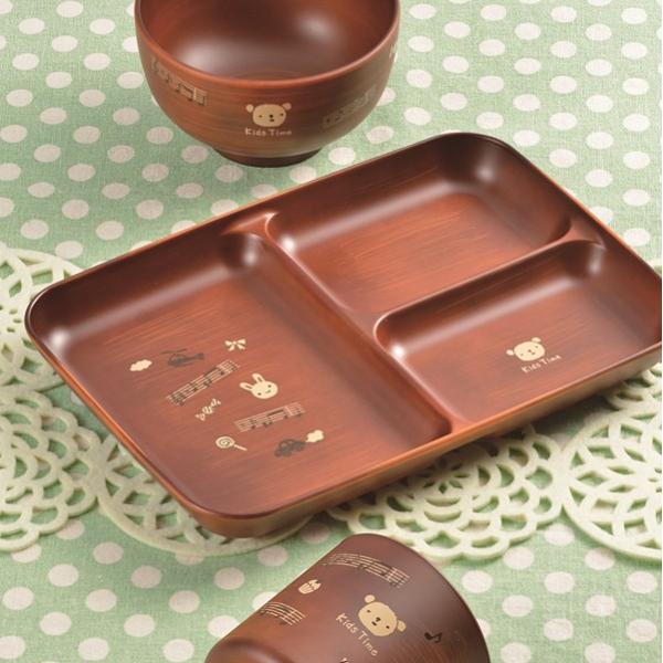 仕切り皿 プレート 食器 子供用 キッズ 日本製 和風 かわいい 木製風 食洗機 レンジ対応 樹脂製 【納期A】【toh-241739】