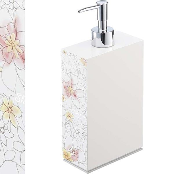 ディスペンサーボトル シャンプー用 コンディショナー用 ボディソープ用 花柄 おしゃれ かわいい 山崎実業 【納期A】【toh-243378】