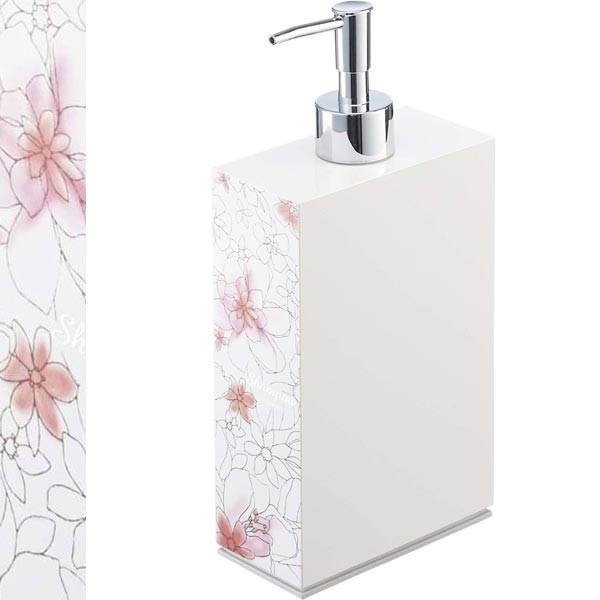 ディスペンサーボトル シャンプー用 コンディショナー用 ボディソープ用 花柄 おしゃれ かわいい 山崎実業 【納期A】【toh-243378】