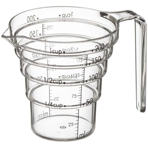 計量カップ 耐熱 おしゃれ 目盛り 見やすい はかりやすい 使いやすい 段々 段差 クリア 計量器 200ml 山崎実業 【納期A】【toh-243461】