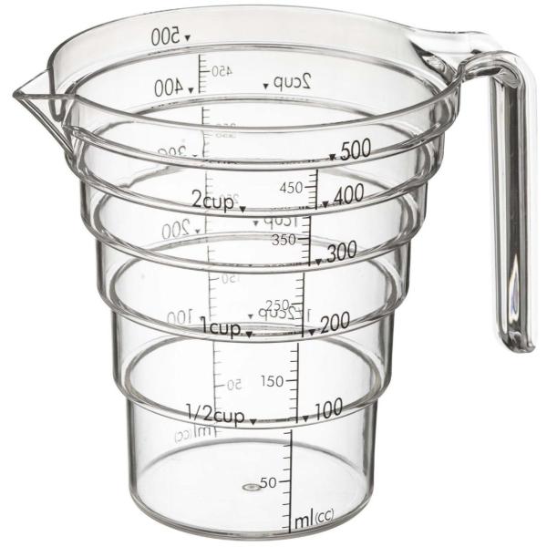 計量カップ 耐熱 見やすい はかりやすい 使いやすい おしゃれ 目盛り 段々 段差 クリア 計量器 500ml 山崎実業 【納期A】【toh-243462】