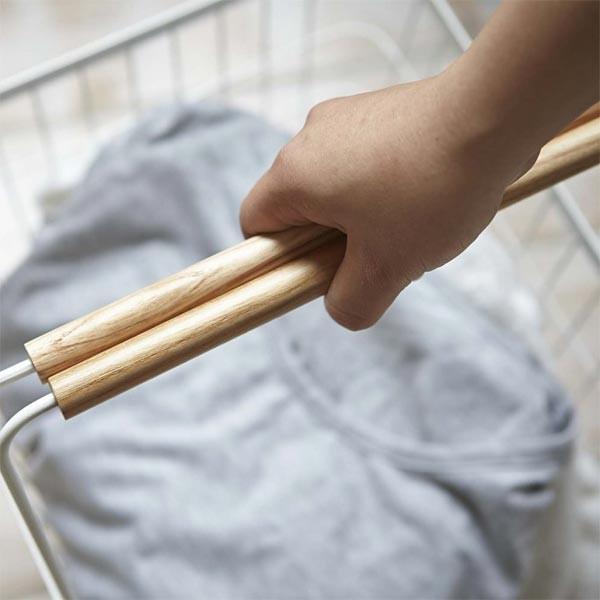 ランドリーバスケット 北欧 ナチュラル バスケット 洗濯かご 洗濯物入れ Mサイズ 山崎実業 【納期A】【toh-248113】