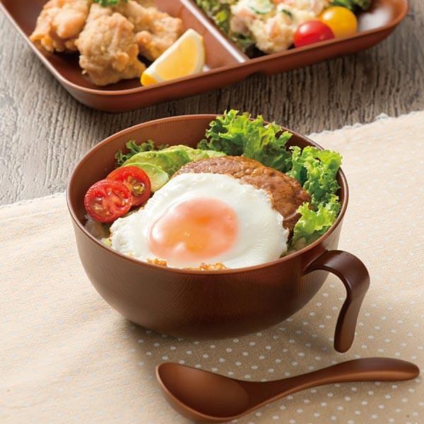 どんぶり茶碗 丼 持ち手つき 取っ手つき 木目 おしゃれ カフェ風 cafe 【納期A】【toh-248279】