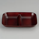 仕切り皿 2つ 和食器 和風 2つ仕切り皿 皿 プレート 木目 ウッド 国産 日本製 電子レンジ対応 山中塗 漆器 【納期A】【toh-248288】