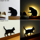 猫 雑貨 インテリア 壁 ライト LED 間接照明 自動 音 振動 点灯 ウォールライト ネセンサーライト コ ねこ 【納期A】【toh-250575】