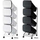 ゴミ箱 4段 おしゃれな スリム 省スペース 細い スタイリッシュ ごみ箱 分別式 キャスターつき 縦置き 【納期A】【toh-252810】