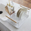 水きりバスケット 北欧 ナチュラル シンプル 水切りカゴ 食器 水きり 皿 まな板 トレイ付き 山崎実業 【納期A】【toh-253171】