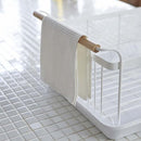 水きりバスケット 北欧 ナチュラル シンプル 水切りカゴ 食器 水きり 皿 まな板 トレイ付き 山崎実業 【納期A】【toh-253171】