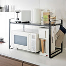 レンジラック 伸縮 電子レンジ収納ラック 電子レンジラック フック付き 山崎実業 【納期A】【toh-253248】