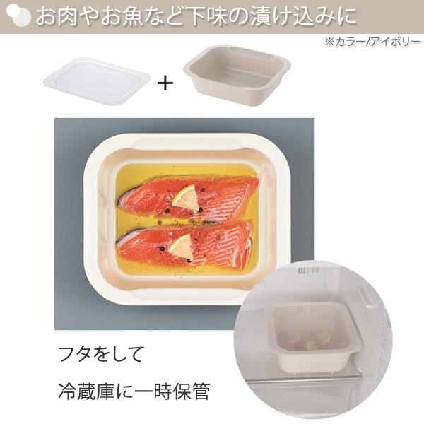 コランダー バット ざる 長方形 Lサイズ 水切り 電子レンジ対応 蓋つき 受け皿 省スペース コンパクト 銀イオン加工 抗菌 日本製 【納期A】【toh-258496】