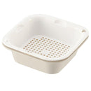 コランダー バット ざる Lサイズ 水切り フタなし 正方形 重ねられる 電子レンジ対応 省スペース コンパクト 銀イオン加工 抗菌 日本製 【納期A】【toh-258502】