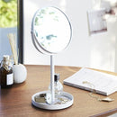 スタンドミラー 収納トレイ 鏡 卓上 テーブルミラー 丸型 円形 山崎実業 【納期A】【toh-260545】