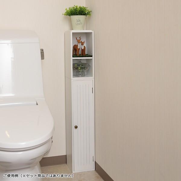 トイレラック 収納棚 スリム おしゃれ 生理用品 扉つき 2段 可動棚 白 ホワイト 北欧 取っ手付き 掃除用具入れ トイレ掃除ブラシ入れ 収納棚 【納期A】【toh-270570】