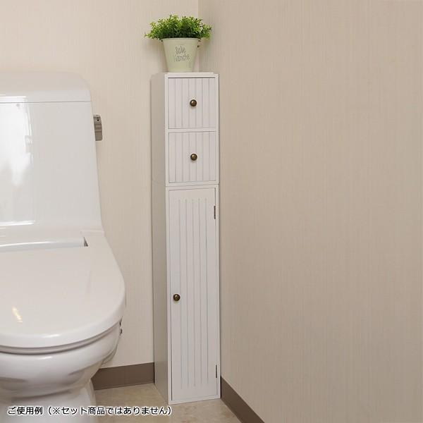 トイレラック 収納棚 スリム おしゃれ 生理用品 扉つき 2段 可動棚 白 ホワイト 北欧 取っ手付き 掃除用具入れ トイレ掃除ブラシ入れ 収納棚 【納期A】【toh-270570】