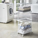 ランドリーバスケットセット 洗濯かご 洗濯物入れ ワゴン キャスターつき 山崎実業 【納期A】【toh-270865】