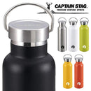 ボトル 600ml 水筒 直飲み 広口 氷 入れやすい スリム おしゃれ 取っ手 携帯用 保冷 保温 真空 二重構造 銀 黒 白 緑 黄色 橙 【納期A】【toh-275257】