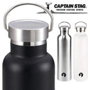 水筒 ボトル 1000ml 1リットル 直飲み 広口 氷 入れやすい スリム おしゃれ 取っ手 保冷 保温 真空 二重構造 シルバー 銀色 ブラック 黒 ホワイト 白 【納期A】【toh-275263】