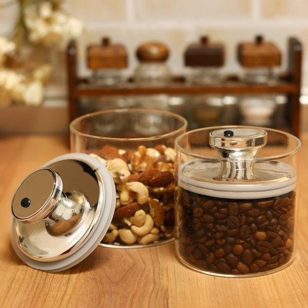 キャニスター 食品 保存容器 ガラス 密封 密閉 酸化防止 エアリデューサー 【納期A】【toh-276600】