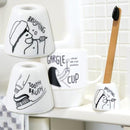 歯ブラシホルダー 歯ブラシ立て 歯ブラシスタンド 白 おしゃれ イラスト 【納期A】【toh-278407】