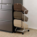 ゴミ箱 3段 分別 キャスター付き 縦型 蓋付き おしゃれ カフェ風 【納期A】【toh-279763】