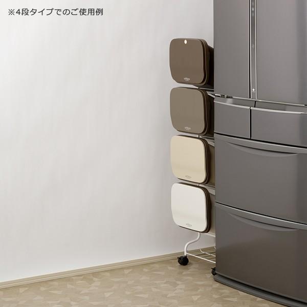 ゴミ箱 3段 分別 キャスター付き 縦型 蓋付き おしゃれ カフェ風 【納期A】【toh-279763】