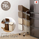 ゴミ箱 4段 分別型 キャスターつき フタ付き おしゃれ カフェ風 【納期A】【toh-279764】