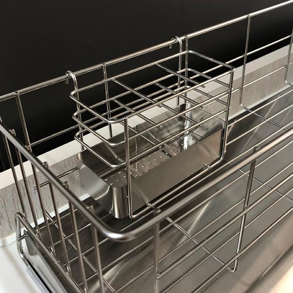 水切りラック ステンレス 水切りかご スリム 小型 細い コンパクト カゴ 水切りトレー シンク 水切り籠 水垢 付きにくい 日本製 マンション ひとり暮らし 一人 【納期A】【toh-280164】