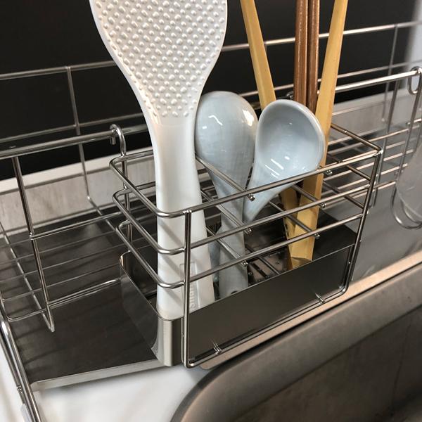 水切りラック ステンレス 水切りかご スリム 小型 細い コンパクト カゴ 水切りトレー シンク 水切り籠 水垢 付きにくい 日本製 マンション ひとり暮らし 一人 【納期A】【toh-280164】