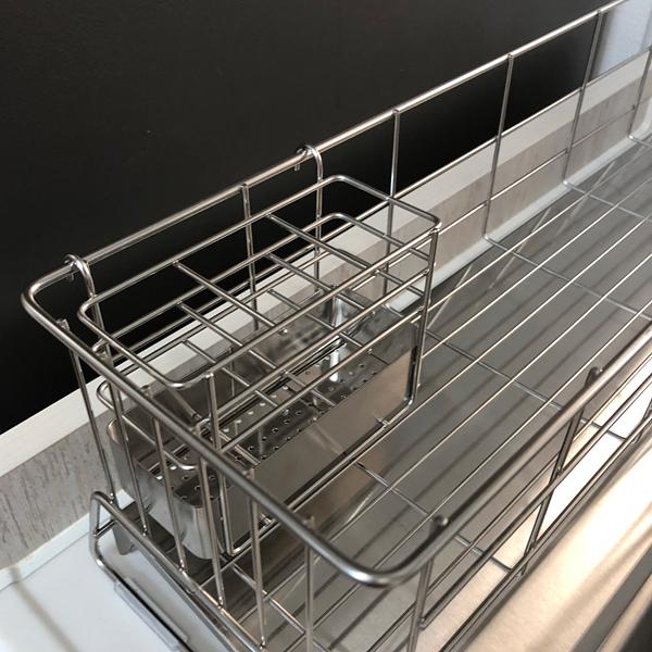 水切りラック ステンレス 水切りかご スリム 小型 細い コンパクト カゴ 水切りトレー シンク 水切り籠 水垢 付きにくい 日本製 マンション ひとり暮らし 一人 【納期A】【toh-280164】