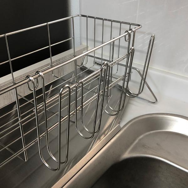 水切りラック ステンレス 水切りかご スリム 小型 細い コンパクト カゴ 水切りトレー シンク 水切り籠 水垢 付きにくい 日本製 マンション ひとり暮らし 一人 【納期A】【toh-280164】