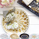 トレイ 円形 ガラス製 トレー 丸型 インテリア 置き物 モザイクガラス 【納期A】【toh-282946】