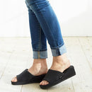 スリッパ ヒールあり 女性 レディース シンプル グレー ブラック 黒 【納期A】【toh-283982】