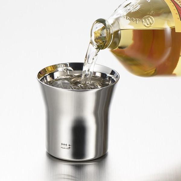 ロックグラス おしゃれ 高級 ステンレス 日本製 焼酎 ウイスキー コップ 二重構造 2個セット 磨き屋シンジケート 【納期A】【toh-284262】