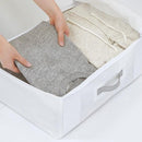 収納袋 衣類 服 取っ手付き 不織布 クローゼット シンプル 白 ホワイト 【納期A】【toh-284870】