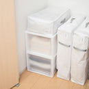 収納袋 衣類 服 取っ手付き 不織布 クローゼット シンプル 白 ホワイト 【納期A】【toh-284870】