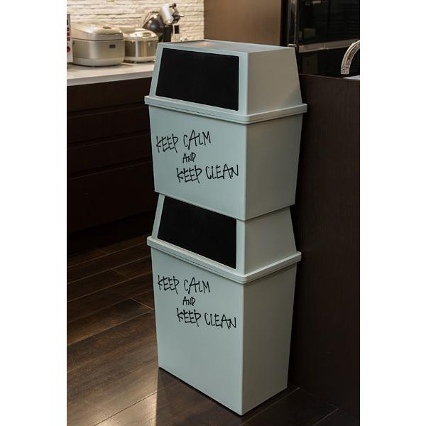 ゴミ箱 30リットル 横型 おしゃれな 蓋付き 30L ごみ箱 積み重ねできる スタッキング ワイド リビング キッチン 【納期A】【toh-285590】