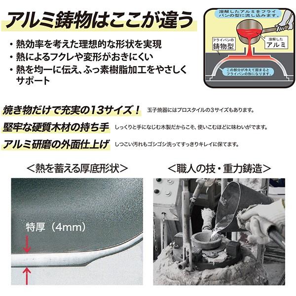 フライパン 22cm アルミ鋳物 テフロン加工 底厚 日本製 IH非対応 【納期A】【toh-286284】