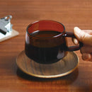 コップ ソーサー セット コースター マグカップ ガラス製 アンティーク調 セピア カラー アンバー 茶色 レトロ おしゃれ 耐熱ガラス 270ml kinto キントー 【納期A】【toh-294300】