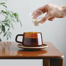 コップ ソーサー セット コースター マグカップ ガラス製 アンティーク調 セピア カラー アンバー 茶色 レトロ おしゃれ 耐熱ガラス 270ml kinto キントー 【納期A】【toh-294300】