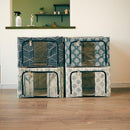 収納ボックス 折り畳み 折りたたみ スタッキング 縦積み 北欧 デザイン インテリア 収納ケース ふた付き 覗き窓 押入れ収納 クローゼット 衣装ケース 洋服 【納期A】【toh-298270】