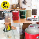 米びつ 5kg 保存容器 入れ物 おしゃれ インテリア 密閉 密封 防虫 洗える 耐久性 トタン 缶 ライスストッカー オバケツ 日本製 【納期A】【toh-312862】