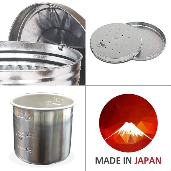 米びつ 5kg 保存容器 入れ物 おしゃれ インテリア 密閉 密封 防虫 洗える 耐久性 トタン 缶 ライスストッカー オバケツ 日本製 【納期A】【toh-312862】