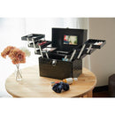 コスメボックス アクセサリーボックス 鏡付き ミラー 大容量 コスメケース アクセサリーケース 収納 メイクボックス 黒 ブラック ピンク おしゃれ 持ち運び 携帯 【納期A】【toh-313315】