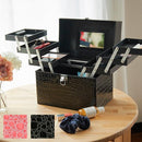 コスメボックス アクセサリーボックス 鏡付き ミラー 大容量 コスメケース アクセサリーケース 収納 メイクボックス 黒 ブラック ピンク おしゃれ 持ち運び 携帯 【納期A】【toh-313315】