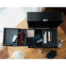 コスメボックス アクセサリーボックス 鏡付き ミラー 大容量 コスメケース アクセサリーケース 収納 メイクボックス 黒 ブラック ピンク おしゃれ 持ち運び 携帯 【納期A】【toh-313315】