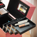 コスメボックス アクセサリーボックス 鏡付き ミラー 大容量 コスメケース アクセサリーケース 収納 メイクボックス 黒 ブラック ピンク おしゃれ 持ち運び 携帯 【納期A】【toh-313315】