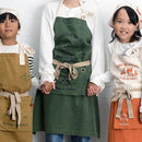 エプロン メンズ レディース 男女兼用 キッチン ガーデン キャンプ おしゃれ かわいい ポケット付き 綿100% コットン 【納期A】【toh-313416】