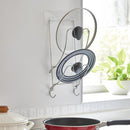 鍋蓋ホルダー 吸着 固定 鍋ぶたラック 鍋ブタ フライパン キッチン収納 吸着シート ラック 収納 滑り止め 賃貸 おしゃれ シンプル キッチン 台所 冷蔵庫 壁 【納期A】【toh-319688】