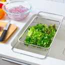 水切り かご ラック 水きり ステンレス製 スリム 伸縮式 水切りラック 水切りカゴ シンク 省スペース コンパクト 置きやすい 使いやすい 薄型 薄い 日本製 【納期A】【toh-334206】